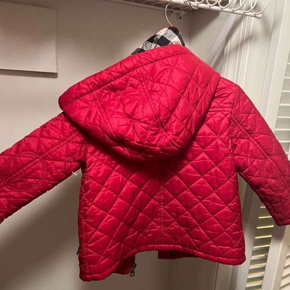 Burberry red quilted hooded coat 12m - Picture 4 of 9